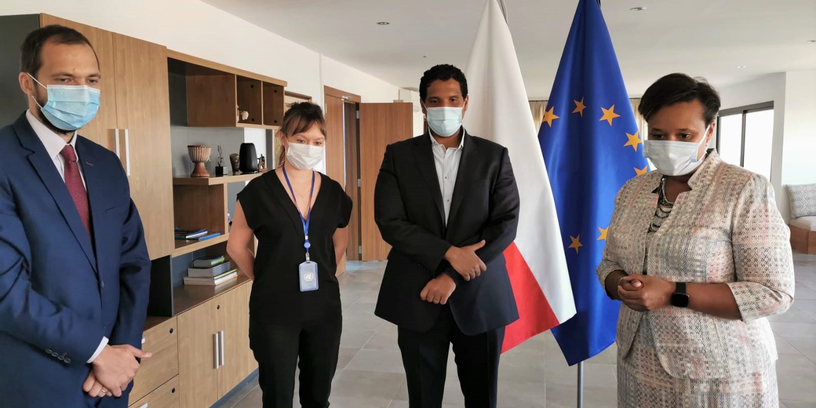 Mr. Hussein Diab flanked by H.E Ambassador Margareta Kassangana and Konsul RP Malgorzata Korobowicz keenly listening to Dr. Mamadou Tangara, Minister of Foreign Affairs of The Republic of The Gambia.jpg